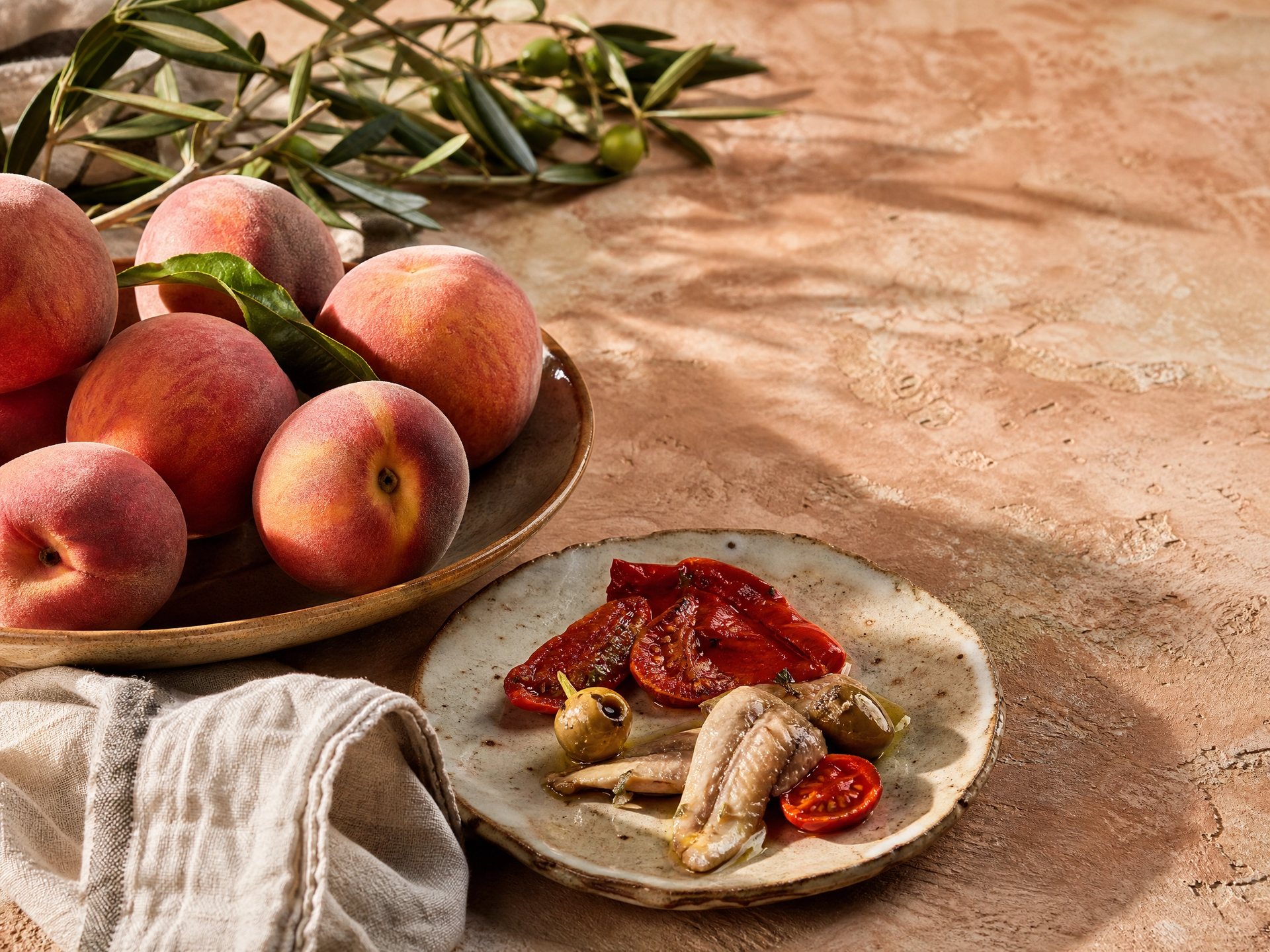 Melocotones y producto de huerta de Cieza